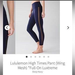 *New Conditon*  Lululemon High Times Leggings with mesh panel